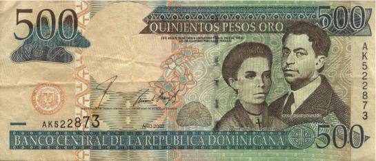 500 pesos, parte de delante, 2002